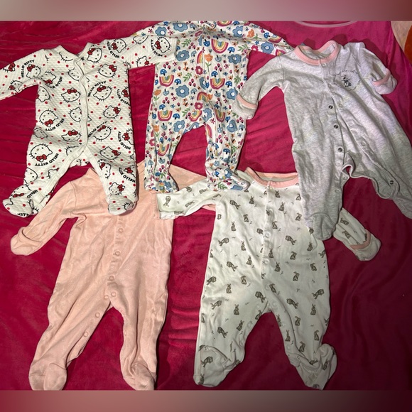Assorted Kids One Pieces Set 0-3 months (comes with hello kitty headband) - Picture 1 of 1